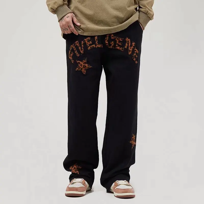 Men Straight Hip Hop Jeans Letter Star Embroidery Woman Casual Pants Overall Fashion Man Punk Gothic Y2k Pants Mopping Trousers
Men Straight Hip Hop Jeans Letter Star Embroidery Woman Casual Pants Overall Fashion Man Punk Gothic Y2k Pants Mopping Trousers