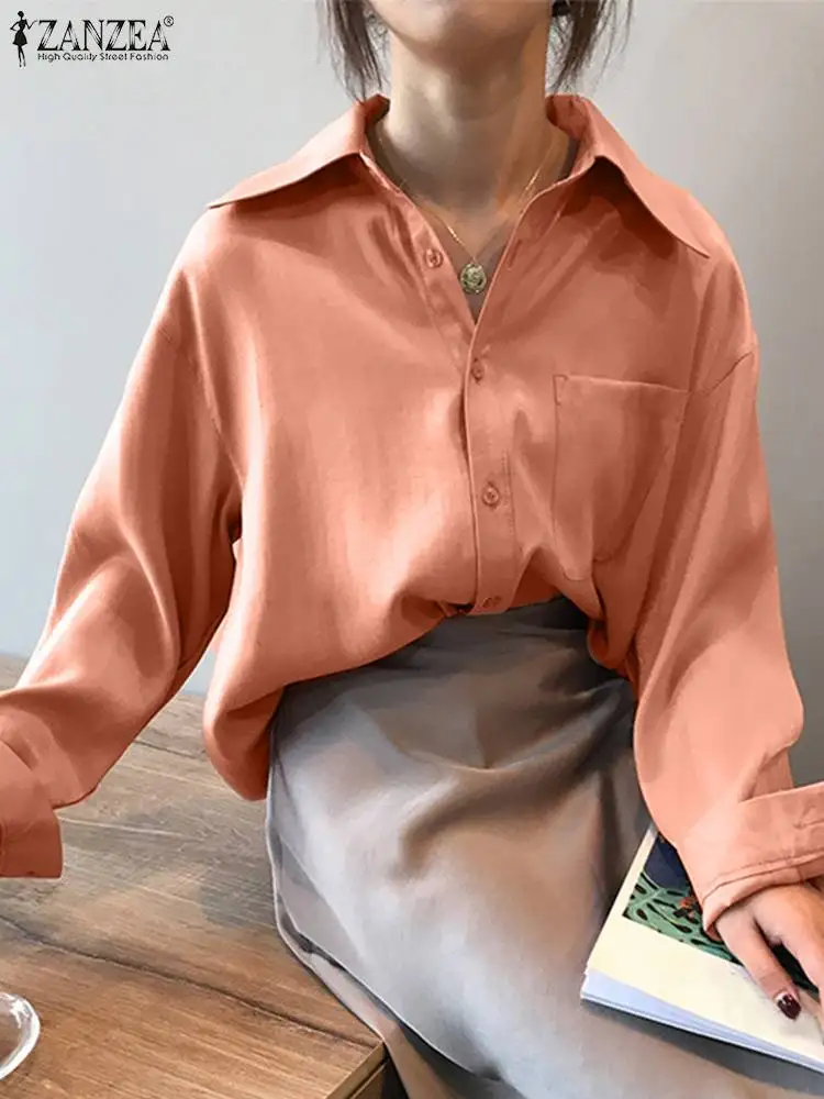 ZANZEA Casual Loose Shirts Korean Style Office Tops Autumn Oversize Chemise Glossy Fashion 2023 Women Long Sleeve BF Blouses
ZANZEA Casual Loose Shirts Korean Style Office Tops Autumn Oversize Chemise Glossy Fashion 2023 Women Long Sleeve BF Blouses