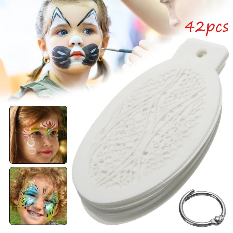 White Face Painting Stencils Templates Angel Rainbow Dots Scale Leopard Plastic Makeup Set Makeup Body Art Tools 42pcs/pack
White Face Painting Stencils Templates Angel Rainbow Dots Scale Leopard Plastic Makeup Set Makeup Body Art Tools 42pcs/pack