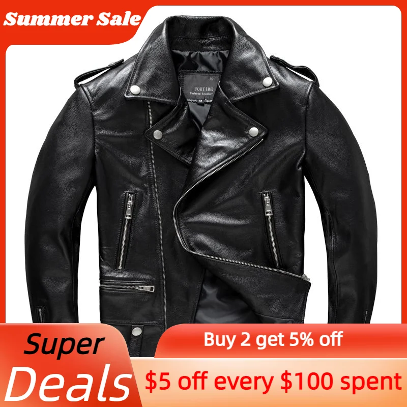 Black Spring Men's Jacket Motorcycle Style Plus Size 4XL Natural Cowhide Autumn Slim Fit Short Biker Genuine Leather Coats
Black Spring Men's Jacket Motorcycle Style Plus Size 4XL Natural Cowhide Autumn Slim Fit Short Biker Genuine Leather Coats