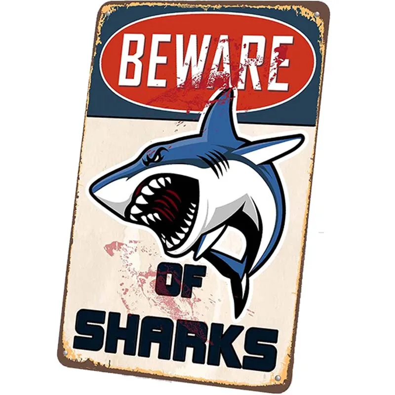 Retro Metal Sign Vintage Tin Sign Beware of Shark Sign for Plaque Poster Cafe Man CaveGarage, BasementPub Wall Art Sign
Retro Metal Sign Vintage Tin Sign Beware of Shark Sign for Plaque Poster Cafe Man CaveGarage, BasementPub Wall Art Sign