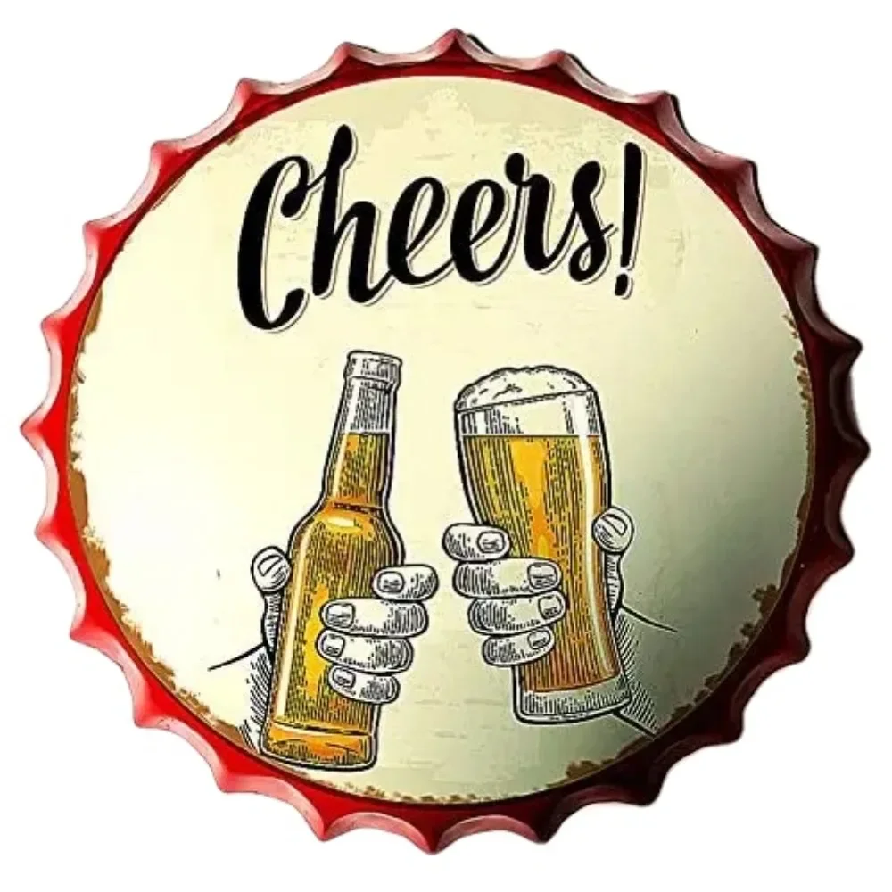 

Royal Tin Sign Bottle Cap Metal Tin Sign Refreshing Cold Beer Drink Diameter , Round Metal Signs for Home and Kitchen Bar