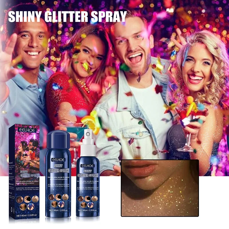 60Ml Hair Body Glitter Spray Long Lasting Shimmery Highlighter Night Club Party Makeup Creative Attractive Body Shiny Spray
60Ml Hair Body Glitter Spray Long Lasting Shimmery Highlighter Night Club Party Makeup Creative Attractive Body Shiny Spray