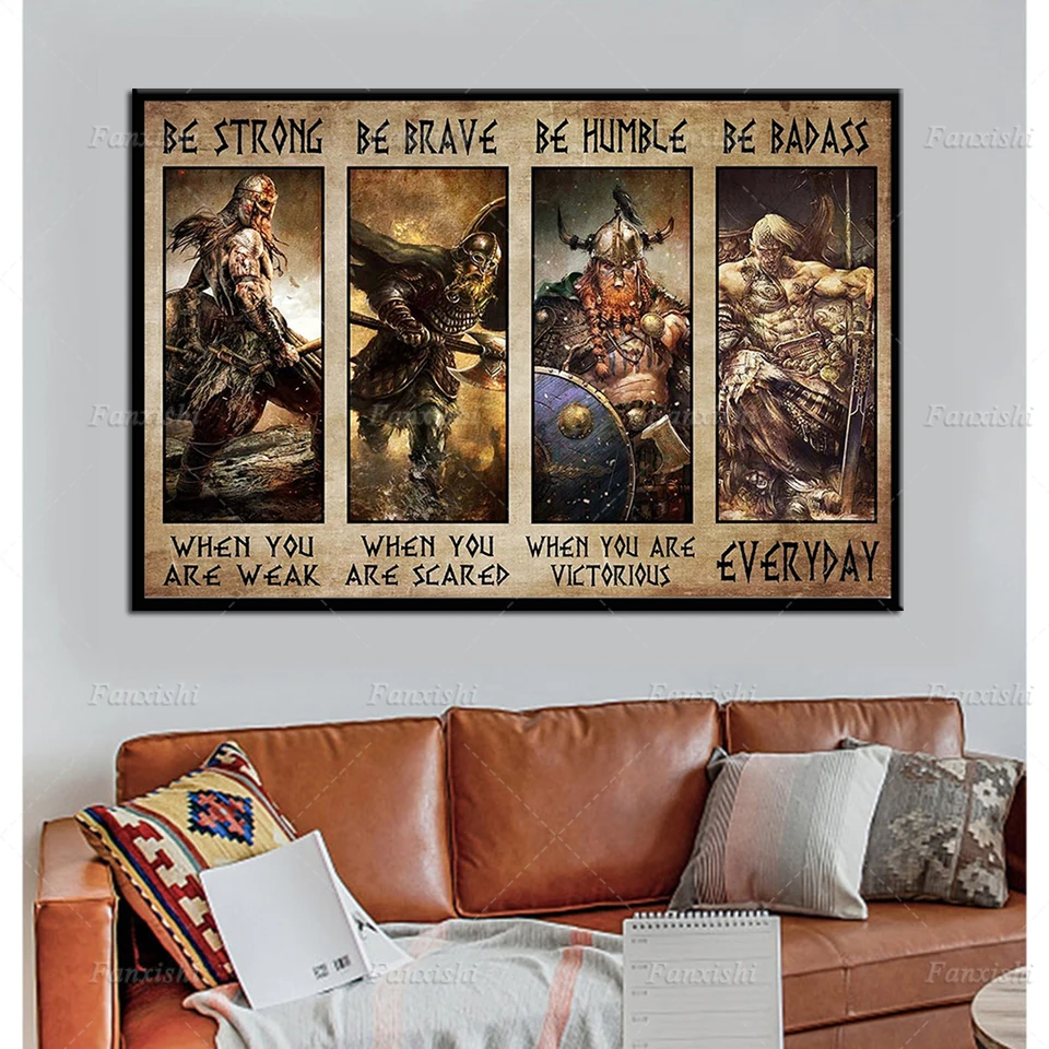 Hd Print Picture Home Decor Viking Be Strong When You Are Weak Warrior Canvas Painting Modular Retro Poster For Bedroom Wall Art
Hd Print Picture Home Decor Viking Be Strong When You Are Weak Warrior Canvas Painting Modular Retro Poster For Bedroom Wall Art