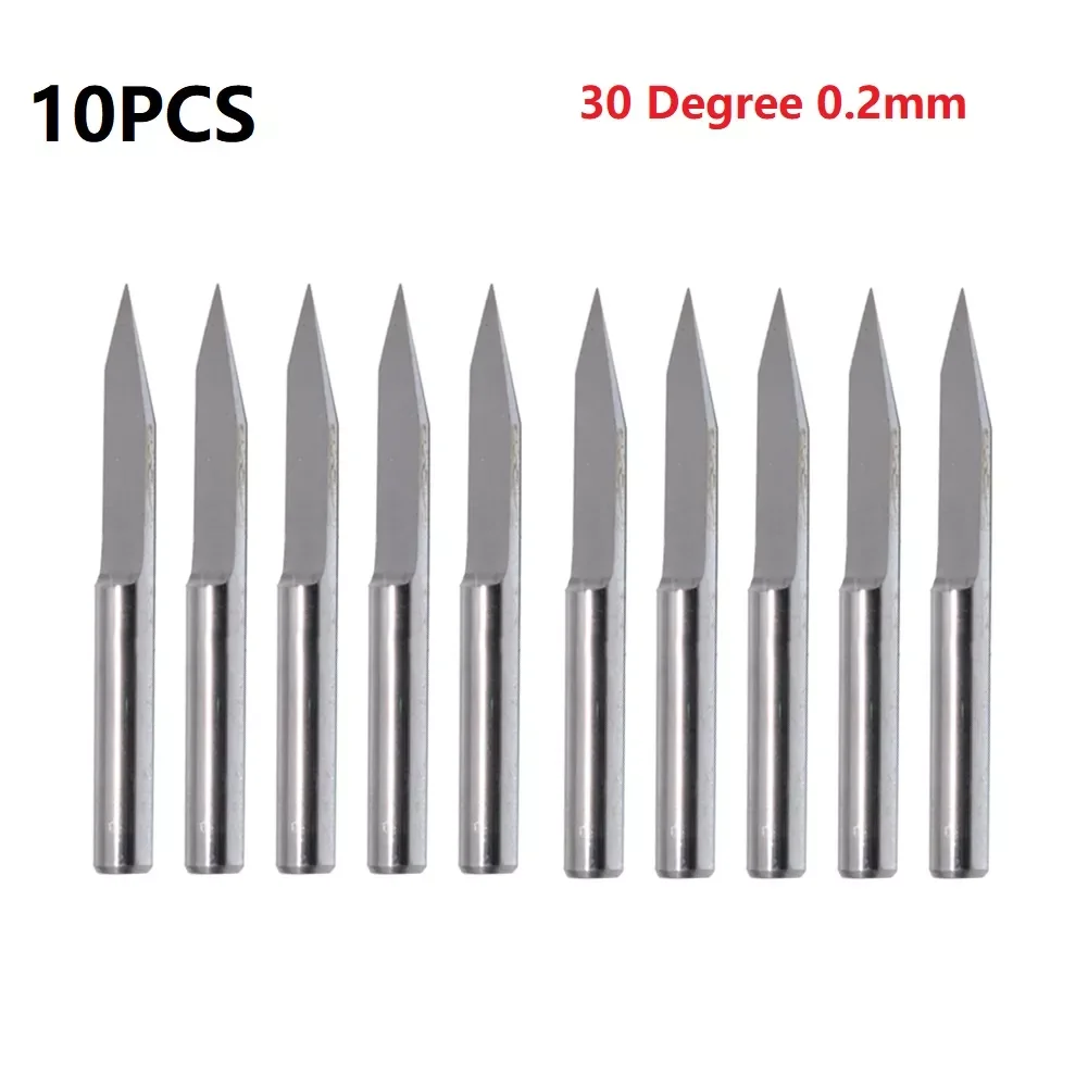 10Pcs 30 Degree 0.2mm Carbide Engraving Bits CNC Router Tool For Circuit Board Solid Wood MDF PVC Materials
10Pcs 30 Degree 0.2mm Carbide Engraving Bits CNC Router Tool For Circuit Board Solid Wood MDF PVC Materials