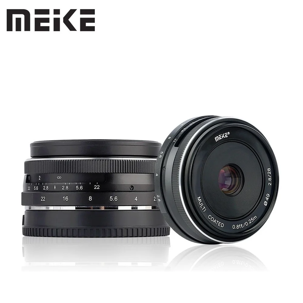 

Фиксированный объектив Meike 28 мм f/2,8 с ручной фокусировкой для фотоаппаратов Canon EOS-M, EOS M2, M5, M6, M6 Mark II, M10, M50, M50 II, M100, M200