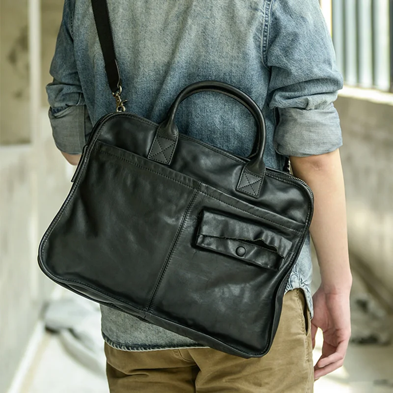 AETOO Handmade men's cowhide briefcase men's horizontal style leisure computer bag leather high-grade retro portable business b
AETOO Handmade men's cowhide briefcase men's horizontal style leisure computer bag leather high-grade retro portable business b