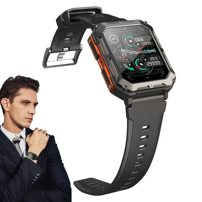 

IP68 Waterproof Military Smart Watches For Men Answer/Make Call 1.83 Inches Screen Fitness Watches With 123 Sports Moeds