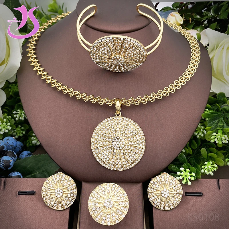 Jewelry Sets For Women 18k Gold Plated Jewelry Round Pendant Necklace Set Wedding Party Gift
Jewelry Sets For Women 18k Gold Plated Jewelry Round Pendant Necklace Set Wedding Party Gift