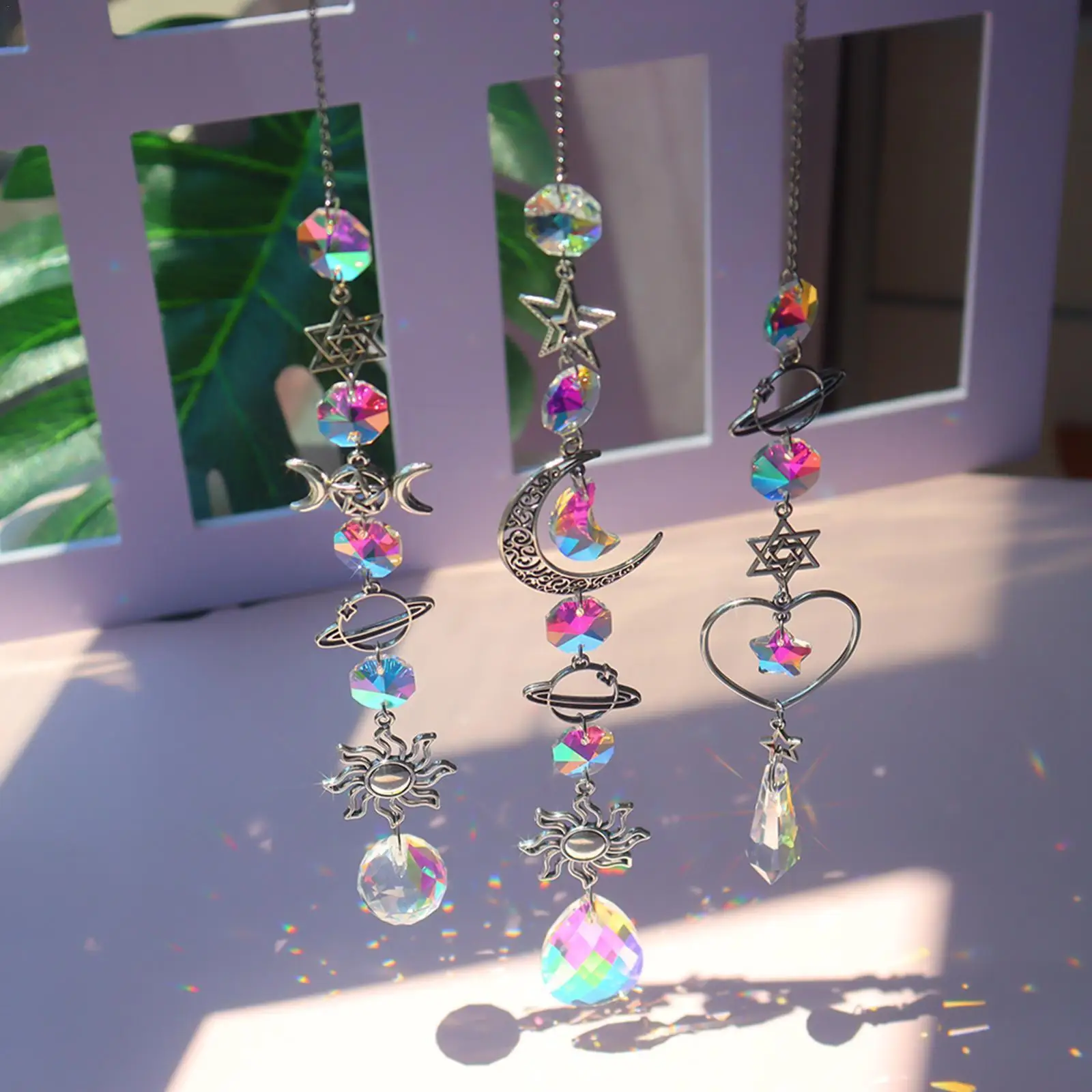 Crystal Wind Chime Moon Catcher Diamond Prisms Drop Catcher Garden Rainbow Pendant Home Hanging Dream Windchime Decor C O9h0
Crystal Wind Chime Moon Catcher Diamond Prisms Drop Catcher Garden Rainbow Pendant Home Hanging Dream Windchime Decor C O9h0