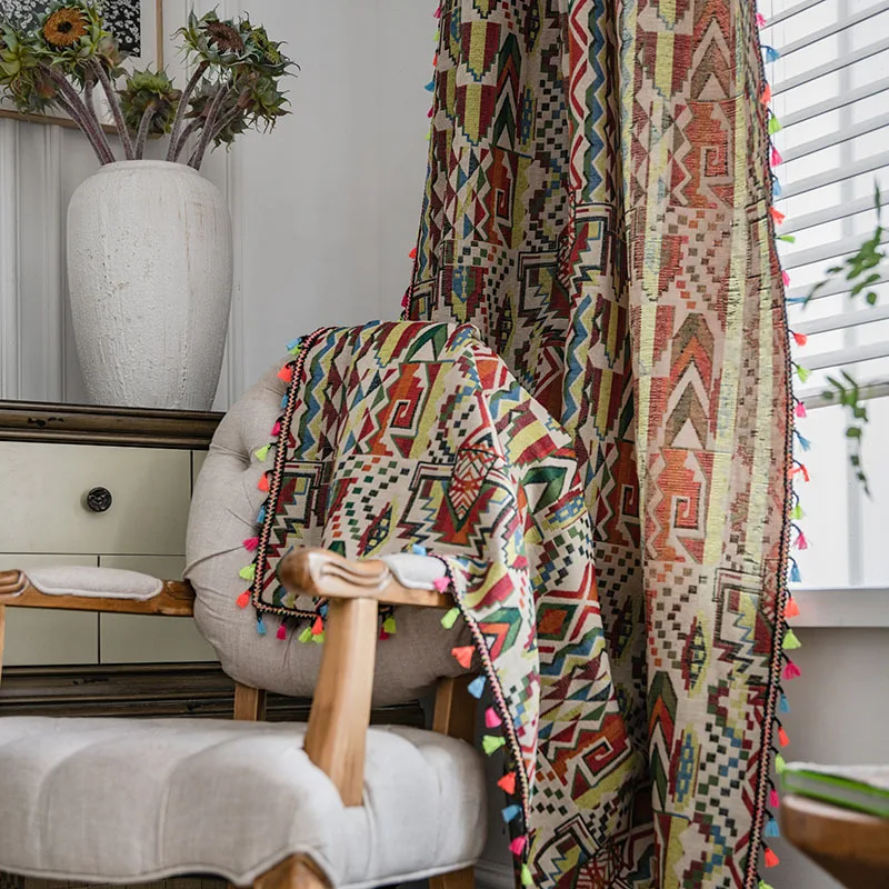 Semi Blackout Curtains for Living Room Bedroom Kitchen Home Decor Curtain Boho Yarn-Dyed Jacquard Colorful Geometric with Tassel
Semi Blackout Curtains for Living Room Bedroom Kitchen Home Decor Curtain Boho Yarn-Dyed Jacquard Colorful Geometric with Tassel