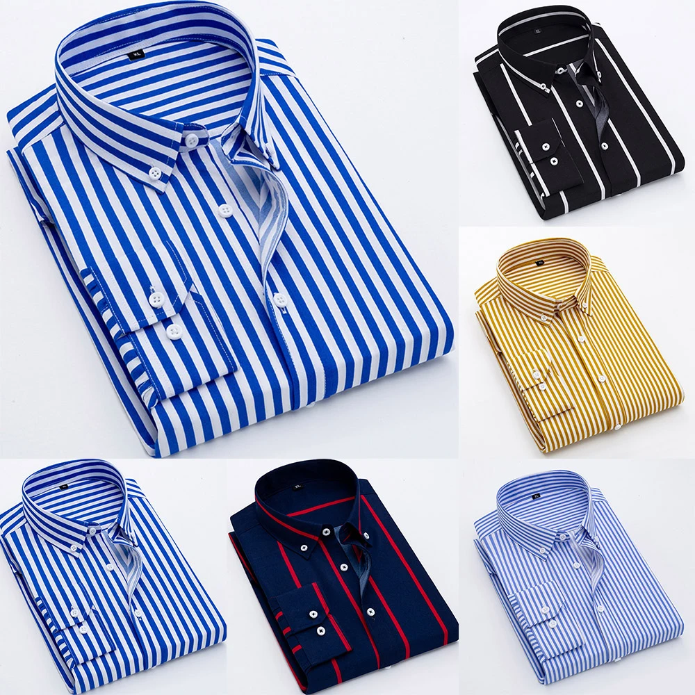 Mens Long Sleeve Striped Dress Shirt Business Office Wedding Groom Evening Stripe Iron Free Shirt M-3XL
Mens Long Sleeve Striped Dress Shirt Business Office Wedding Groom Evening Stripe Iron Free Shirt M-3XL
