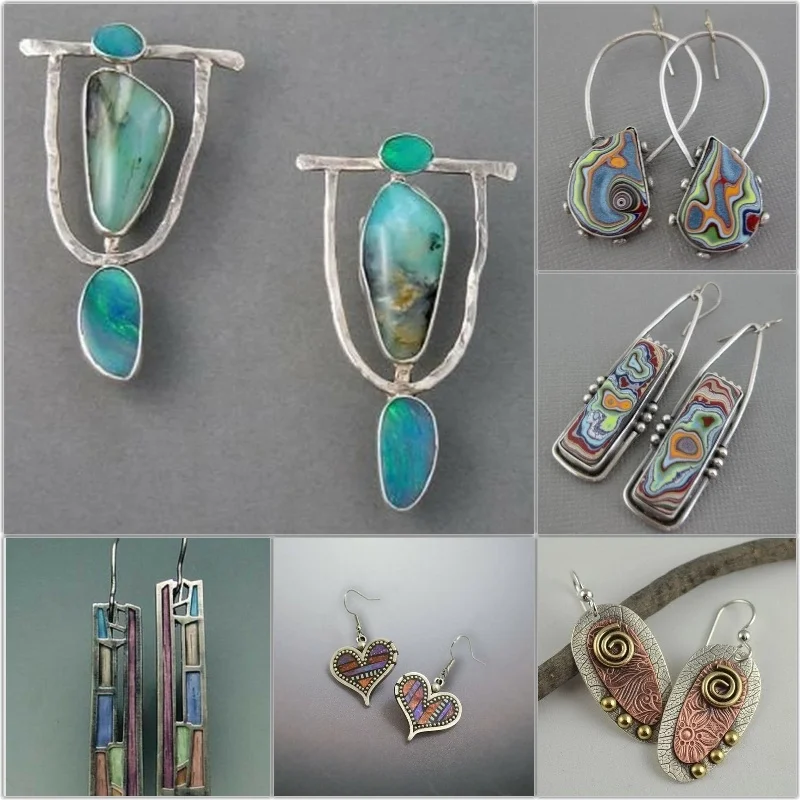 Ethnic Painting Teal Texture Boho Earrings for Women Tribal Jewelry Vintage Handmade Silver Color Multicolor Dangle Earrings
Ethnic Painting Teal Texture Boho Earrings for Women Tribal Jewelry Vintage Handmade Silver Color Multicolor Dangle Earrings