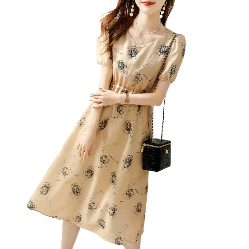 Simgent Summer Dress Women Fashion 2022 Short Sleeve Beading Puff Sleeve A Line Elegant Print Midi Dresses Vestidos SG27113
Simgent Summer Dress Women Fashion 2022 Short Sleeve Beading Puff Sleeve A Line Elegant Print Midi Dresses Vestidos SG27113