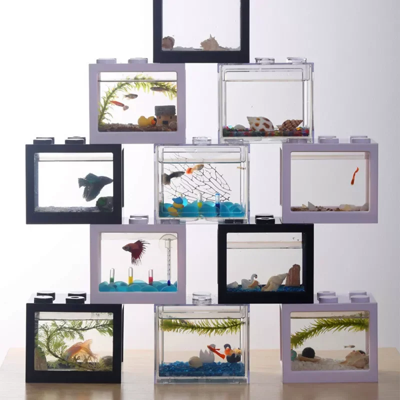 Hot Sale Mini Fish Tank Betta Fish Mini Aquarium Creative Building Block Fish Tank Home Office Tea Table Decoration Feeding Box
Hot Sale Mini Fish Tank Betta Fish Mini Aquarium Creative Building Block Fish Tank Home Office Tea Table Decoration Feeding Box