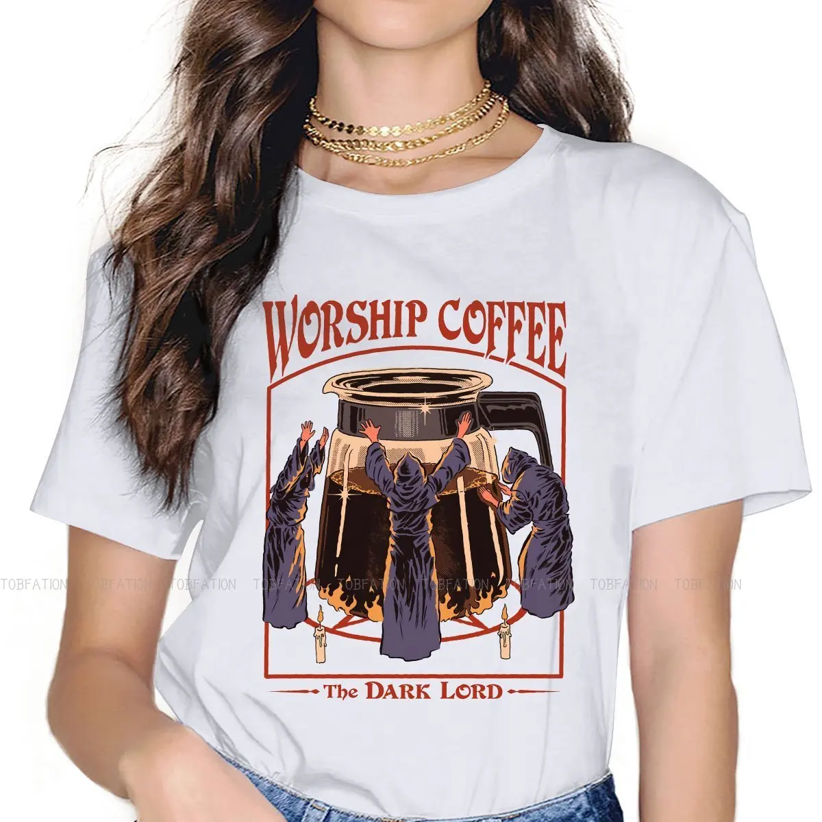Worship Coffee Women TShirt Baphomet Satan Lucifer Girls Basic Tops O-neck Female T Shirt 5XL Humor Hipster Gift
Worship Coffee Women TShirt Baphomet Satan Lucifer Girls Basic Tops O-neck Female T Shirt 5XL Humor Hipster Gift