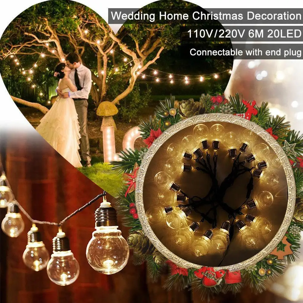 6M 20LED Ball String Lights US/EU Plug Powered LED Fairy Lights for Garlands Garden Christmas Outdoor Wedding Decor Xmas Lights
6M 20LED Ball String Lights US/EU Plug Powered LED Fairy Lights for Garlands Garden Christmas Outdoor Wedding Decor Xmas Lights