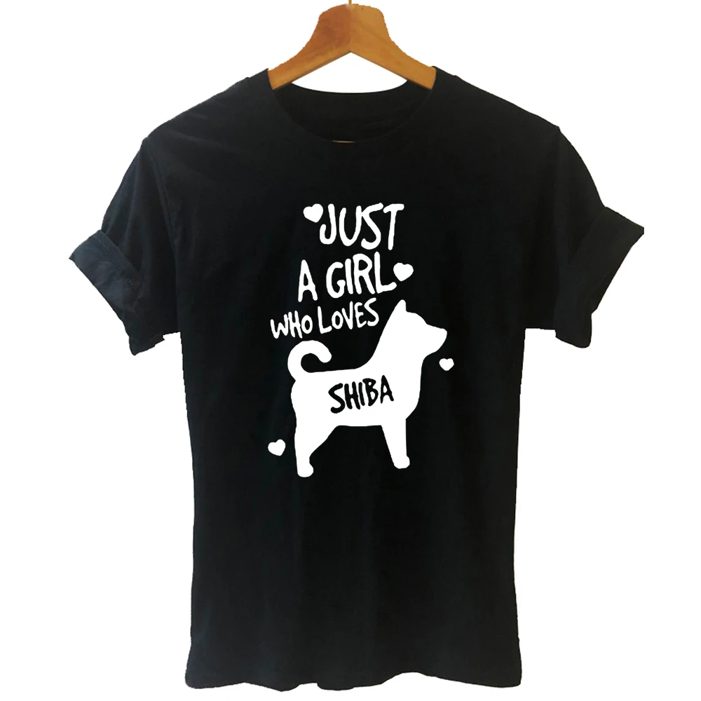 

Funny Just A Girl Who Loves Shiba Inu T Shirt Women Tops Harajuku Dog Lover Graphic Tee Shirt Femme Camiseta