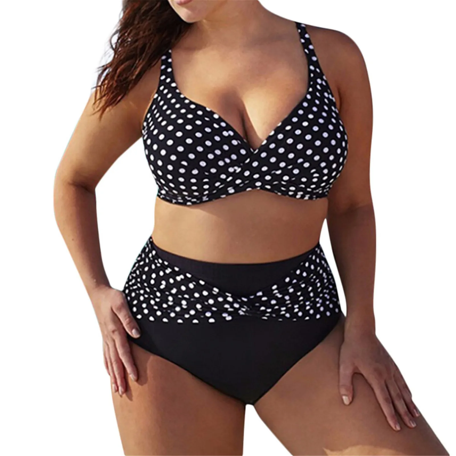 

Women Dots Plus Size Bikini Sets Two Piece Swimsuits Swimwear Beach Suit купальники женские Traje baño mujer 수영복 여자 2023