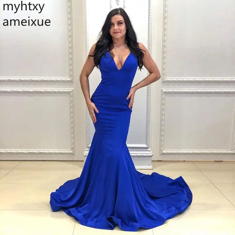 Sexy Plus Size Royal Blue Mermaid Style Evening Dress Sleeveless Chapel Special Occasion Party Gowns Robe De Soiree 2023
Sexy Plus Size Royal Blue Mermaid Style Evening Dress Sleeveless Chapel Special Occasion Party Gowns Robe De Soiree 2023