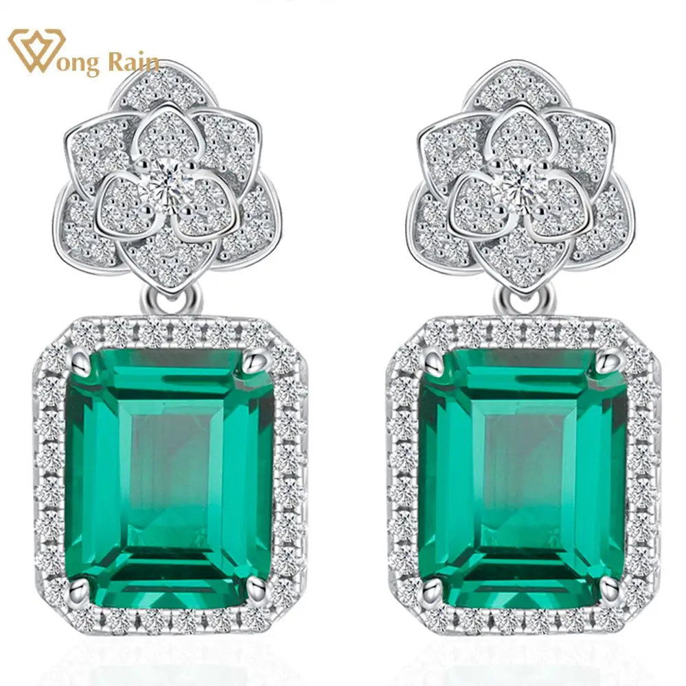 Wong Rain Vintage 100% 925 Sterling Silver 8*10MM Emerald Gemstone Flower Drop Earrings for Women Fine Jewelry Anniversary Gifts
Wong Rain Vintage 100% 925 Sterling Silver 8*10MM Emerald Gemstone Flower Drop Earrings for Women Fine Jewelry Anniversary Gifts
