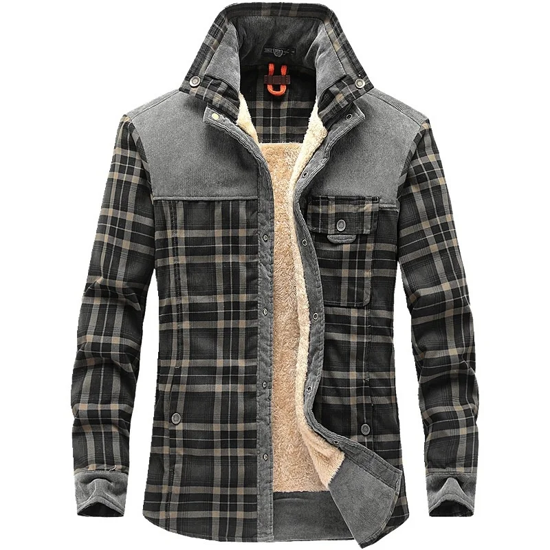men Winter fleece for long sleeve new thick warm plaid button up shirt business casual brand clothing
men Winter fleece for long sleeve new thick warm plaid button up shirt business casual brand clothing
