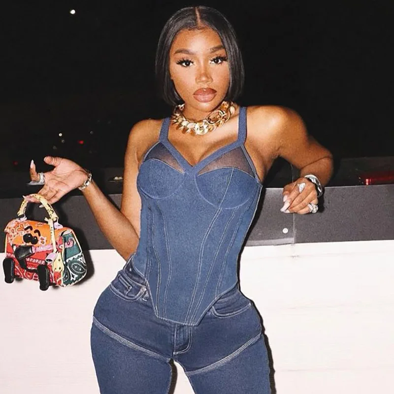 Y2K Fashion Summer 2022 New Year Women's Sleeveless Denim Blue Camis Sling Tanks Sexy Tops Crop T Shirt Female Lady Wear
Y2K Fashion Summer 2022 New Year Women's Sleeveless Denim Blue Camis Sling Tanks Sexy Tops Crop T Shirt Female Lady Wear