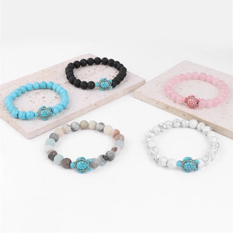 Lovely Sea Turtle Pink Crystal Turquoise Natural Stone Round Bead Bracelets For Women Men Fashion Sand Beach Jewelry Gift
Lovely Sea Turtle Pink Crystal Turquoise Natural Stone Round Bead Bracelets For Women Men Fashion Sand Beach Jewelry Gift