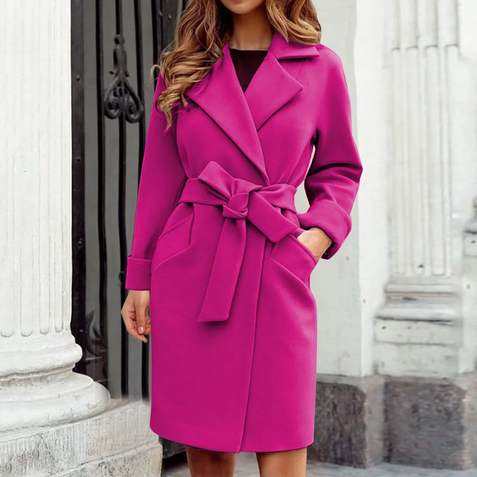 Women Peacoat Trench Coat Casual Mid Long Overcoat Lapel Open Front Wool Winter Jackets Non Itch Winter Jackets with Tights
Women Peacoat Trench Coat Casual Mid Long Overcoat Lapel Open Front Wool Winter Jackets Non Itch Winter Jackets with Tights