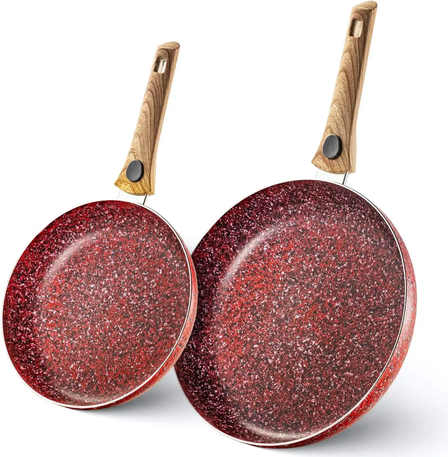 10 & 12 Inch Non-Stick Frying Pans ( Red) | Set Of 2 Granite Coating Nonstick Skillet with REMOVABLE Heat-Resistant Wooden Handl
10 & 12 Inch Non-Stick Frying Pans ( Red) | Set Of 2 Granite Coating Nonstick Skillet with REMOVABLE Heat-Resistant Wooden Handl
