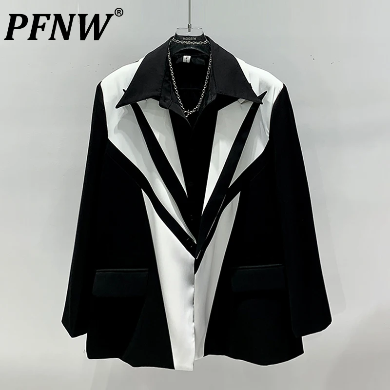 PFNW Осенняя мужская темная одежда, искусственный блейзер из двух частей, разборка контрастных цветов, пэчворк, нишевой дизайн, Techwear, костюмное пальто 12Z1696
PFNW Осенняя мужская темная одежда, искусственный блейзер из двух частей, разборка контрастных цветов, пэчворк, нишевой дизайн, Techwear, костюмное пальто 12Z1696