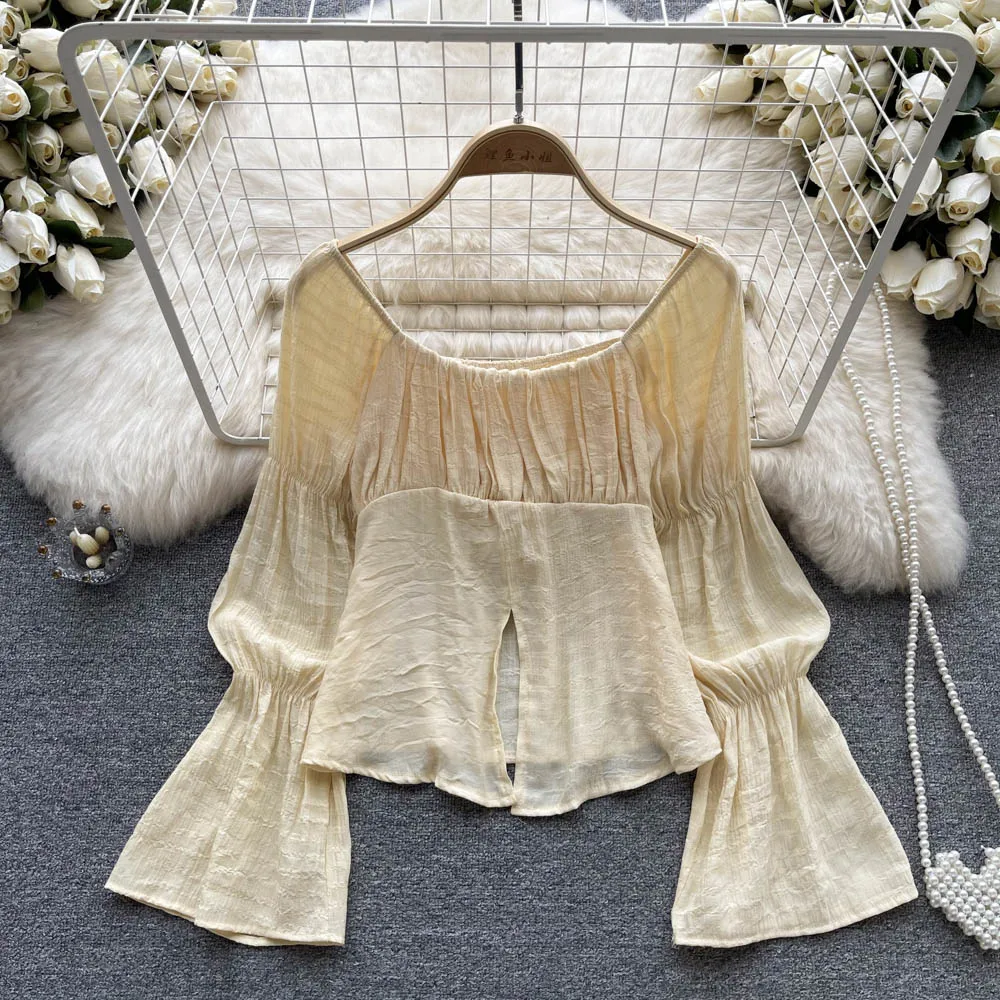 Рубашка шифоновая с длинным рукавом и квадратным вырезом, осенняя
Рубашка шифоновая с длинным рукавом и квадратным вырезом, осенняя