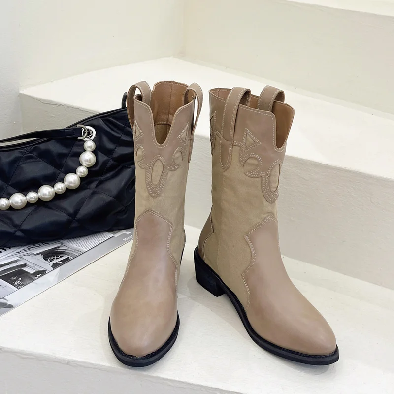 2022 Women Western Mid Calf Boots PU Leather Boot Ladies Black Cowboy Retro Women's Working Oxford Shoes Female Vintage Casual
2022 Women Western Mid Calf Boots PU Leather Boot Ladies Black Cowboy Retro Women's Working Oxford Shoes Female Vintage Casual