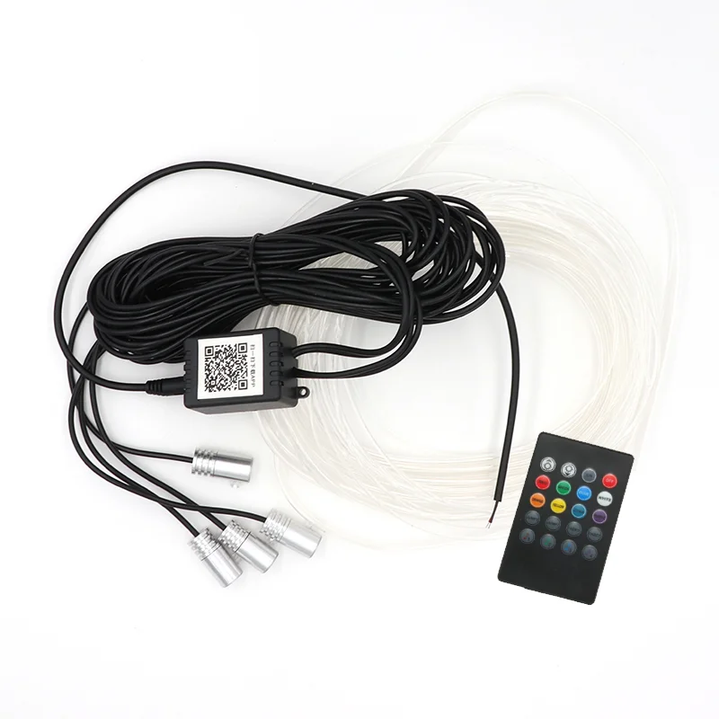 

6 In 1 RGB LED Atmosphere Car Light Interior Ambient Light 8M Fiber Optic Strips Light By App Remote Contro