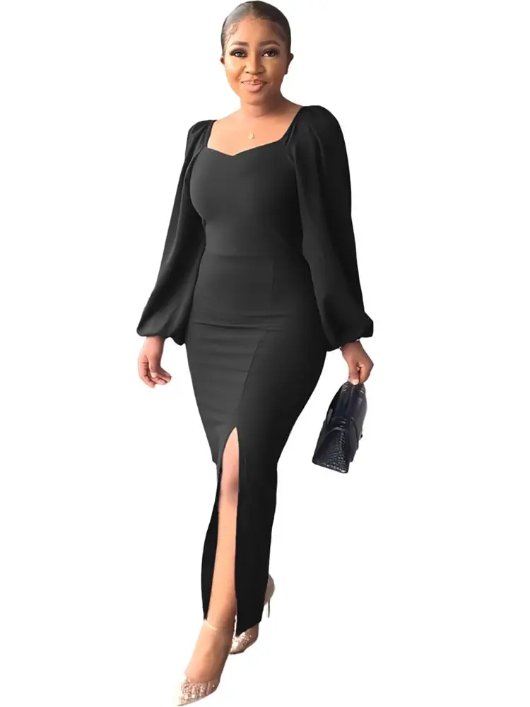 HAOYUAN Sexy Chiffon Long Puff Sleeve Midi Dresses for Women New Fashion Autumn Clothes Elegant Backless Zip Bodycon Party Dress
HAOYUAN Sexy Chiffon Long Puff Sleeve Midi Dresses for Women New Fashion Autumn Clothes Elegant Backless Zip Bodycon Party Dress