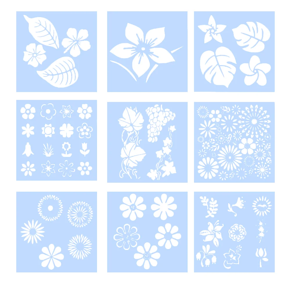 9 pcs Painting Stencils Flower and Leaf Cake Templates DIY Tools Drawing Stencil Educational Toy
9 pcs Painting Stencils Flower and Leaf Cake Templates DIY Tools Drawing Stencil Educational Toy