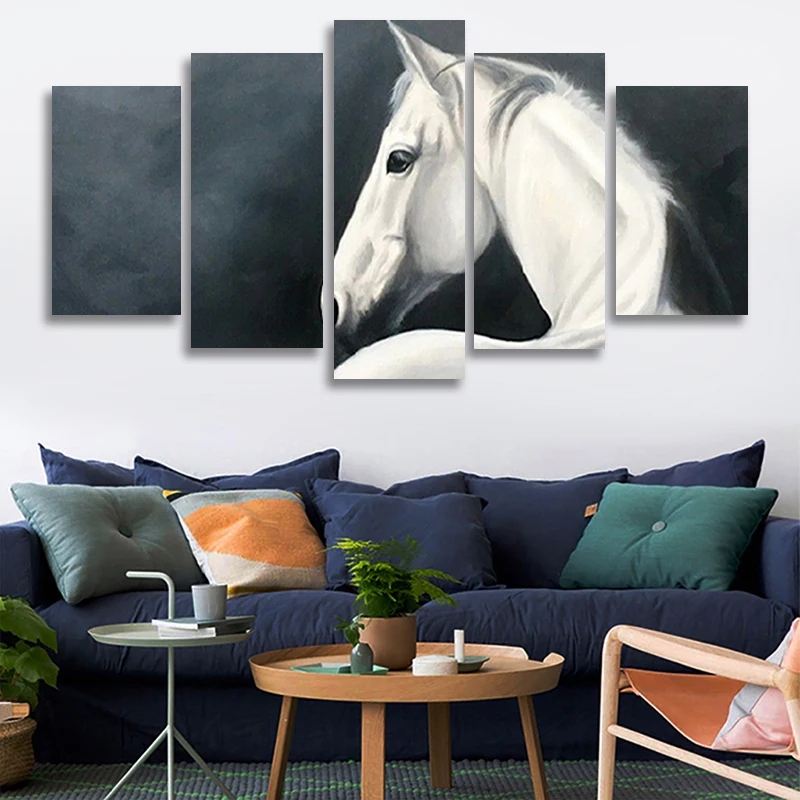 5 Pcs Modern White Horse Decorative Paintings Animal Posters and Prints Wall Art Picture for Living Room Home Decoration
5 Pcs Modern White Horse Decorative Paintings Animal Posters and Prints Wall Art Picture for Living Room Home Decoration