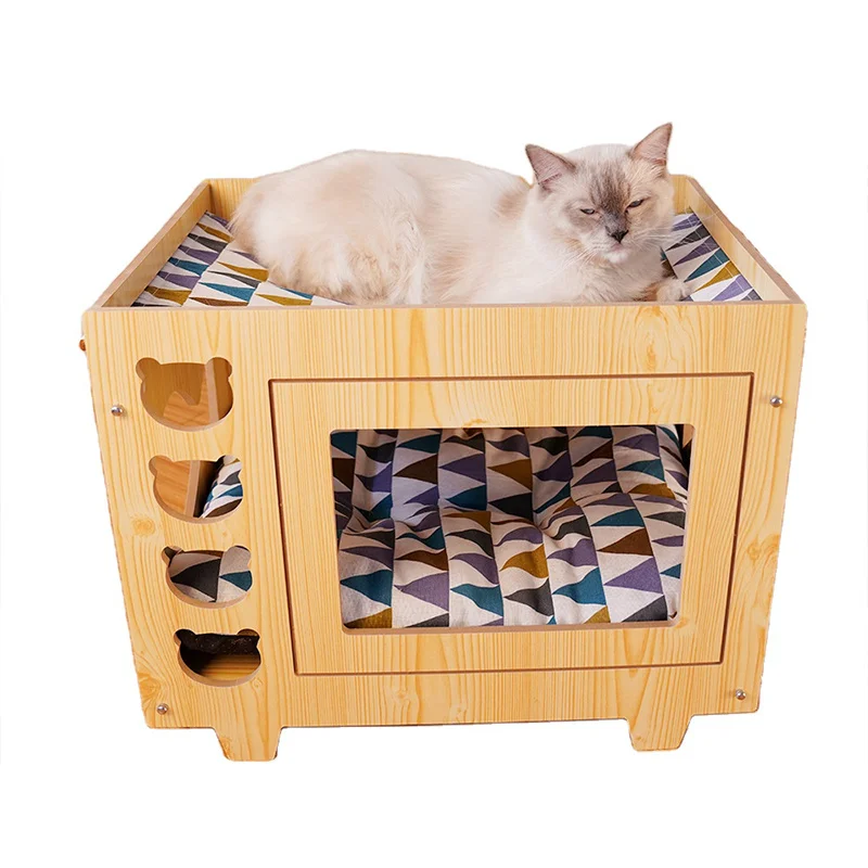 High Quality Hot Sale Wooden Cat Hammock Beds Wood Pet Supplies Outdoor Cat House Nest
High Quality Hot Sale Wooden Cat Hammock Beds Wood Pet Supplies Outdoor Cat House Nest