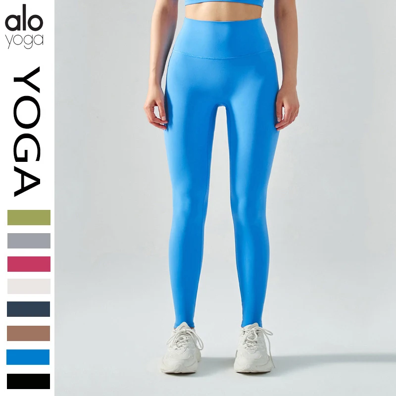 

Alo Yoga Yoga Pants Women's High Waist Nude Feel No Awkwardness Thread Sports Tights No Traces Hip Lift Running Fitness Pants