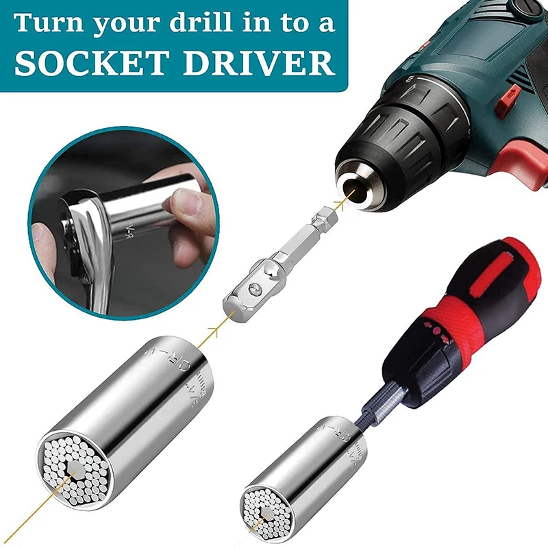 7-19mm Universal Wrench Socket Torque Head Set Sleeve Ratchet Bushing Spanner Grip Multifunction Socket Wrench Repairing Tools
7-19mm Universal Wrench Socket Torque Head Set Sleeve Ratchet Bushing Spanner Grip Multifunction Socket Wrench Repairing Tools