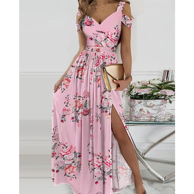 Women Summer Fashion Sexy Daily Vacation V Neck Short Sleeve Ruched Floral Print Cold Shoulder High Slit Maxi Dress
Women Summer Fashion Sexy Daily Vacation V Neck Short Sleeve Ruched Floral Print Cold Shoulder High Slit Maxi Dress