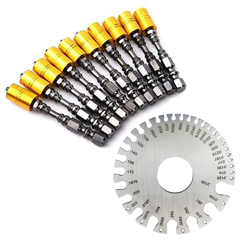 1Pcs 0-36 Round Awg Wire Gauge Thickness Ruler Gauge Diameter Steel Measurer Tool &10 Pcs Strong Magnetic Screwdriver Bit Set 65
1Pcs 0-36 Round Awg Wire Gauge Thickness Ruler Gauge Diameter Steel Measurer Tool &10 Pcs Strong Magnetic Screwdriver Bit Set 65