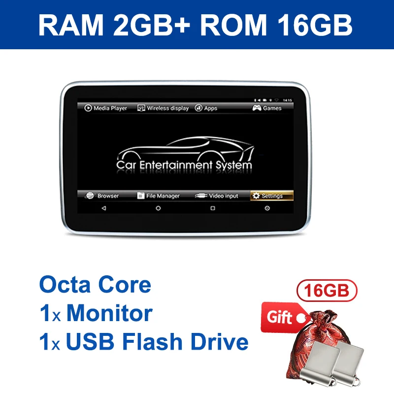 1PCS Android 9.0 Car Headrest Monitor 10.6 Inch IPS Touch Screen 2GB+16GB FM/WIFI/Miracast/USB/HDMI/SD Card
1PCS Android 9.0 Car Headrest Monitor 10.6 Inch IPS Touch Screen 2GB+16GB FM/WIFI/Miracast/USB/HDMI/SD Card