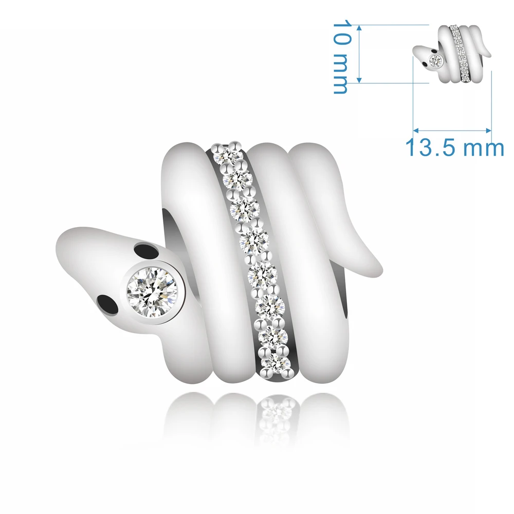 Cute Coiled Snake Sparkling Zircons Charm Bead Fit Pandora Bracelet DIY Women Jewelry Gift Original Design
Cute Coiled Snake Sparkling Zircons Charm Bead Fit Pandora Bracelet DIY Women Jewelry Gift Original Design