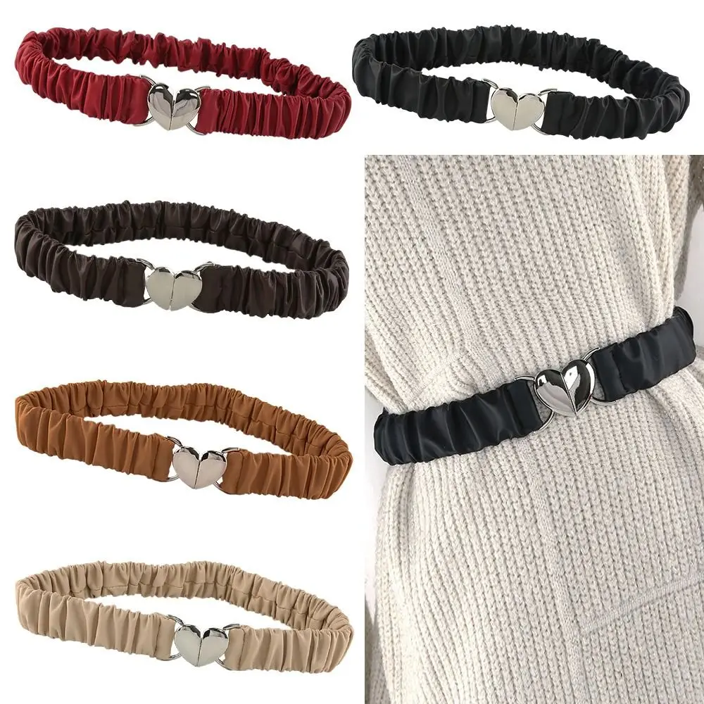 All-match Elastic Casual Love Buckle Waistband Ladies Dress Cummerbund Slim Elastic Band Crumpled Thin Waist Belt 
All-match Elastic Casual Love Buckle Waistband Ladies Dress Cummerbund Slim Elastic Band Crumpled Thin Waist Belt