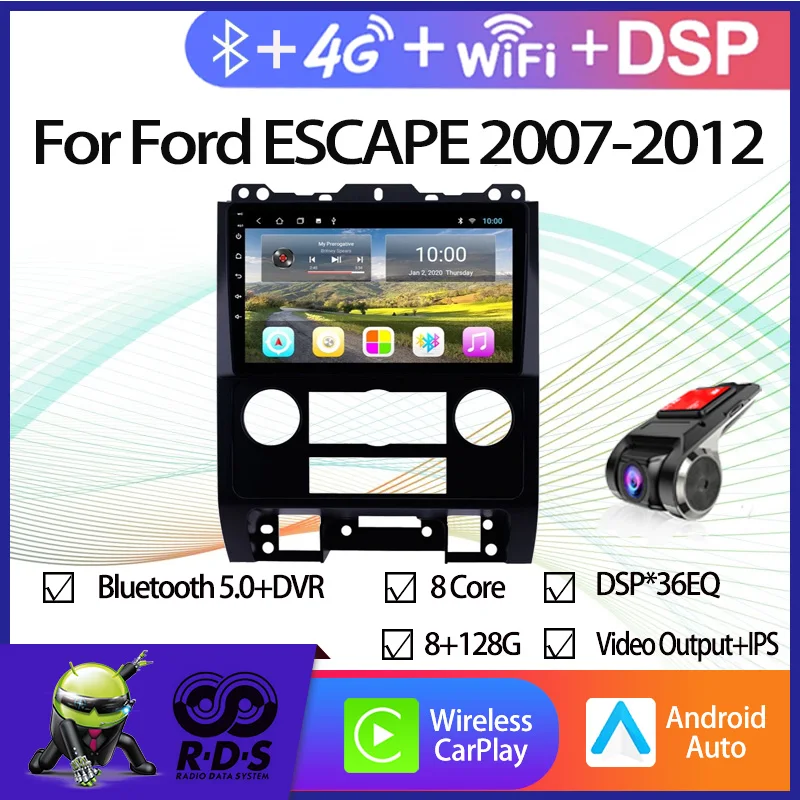 4 Гб + 64 ГБ Android 11 Автомобильный GPS-навигатор для Ford ESCAPE 2007-2012 автомобильное радио с зеркальной ссылкой резервная камера Поддержка USB DVR
4 Гб + 64 ГБ Android 11 Автомобильный GPS-навигатор для Ford ESCAPE 2007-2012 автомобильное радио с зеркальной ссылкой резервная камера Поддержка USB DVR