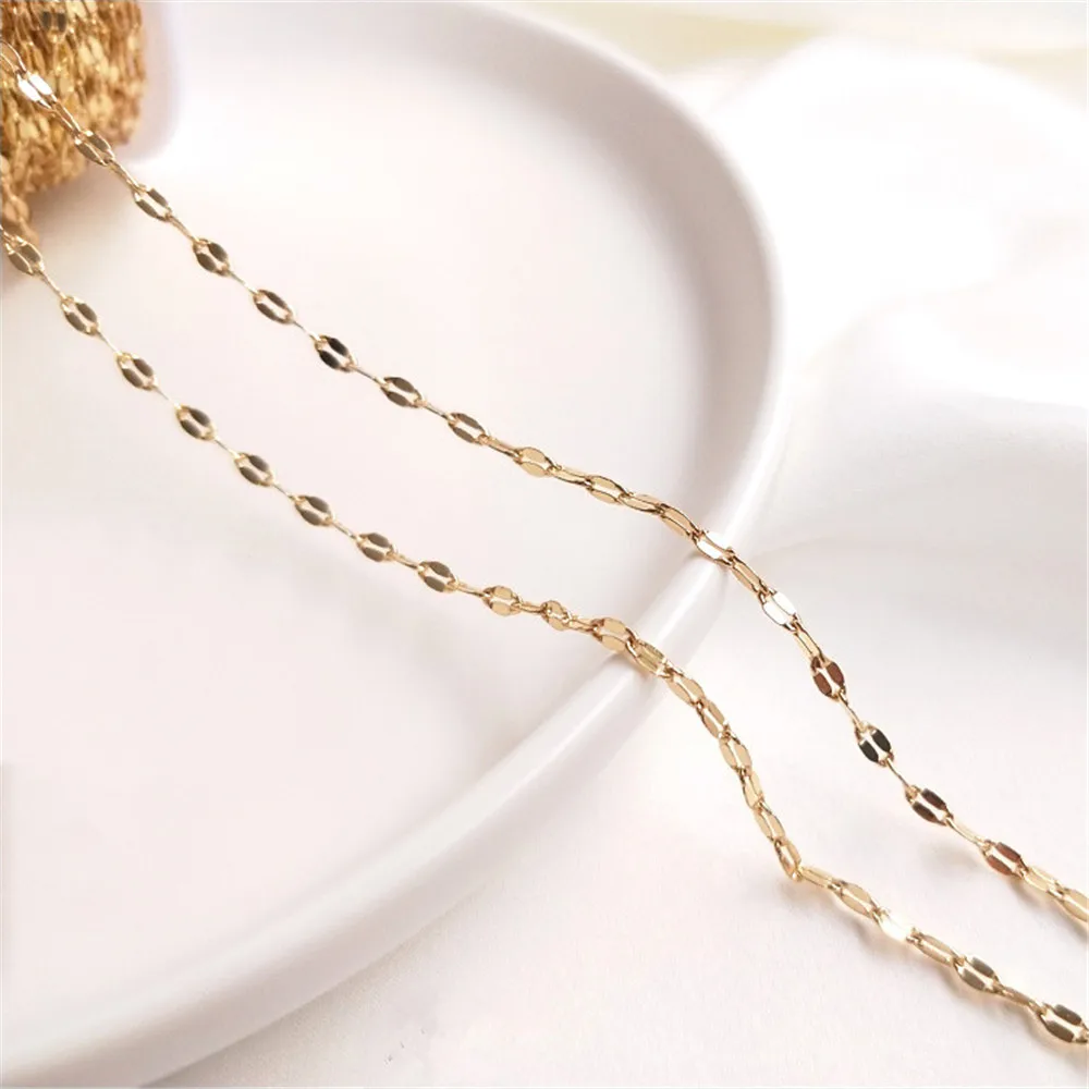 14K Gold Filled Plated Lip chain Korean version of shiny lips chain DIY jewelry necklace accessories loose chain
14K Gold Filled Plated Lip chain Korean version of shiny lips chain DIY jewelry necklace accessories loose chain