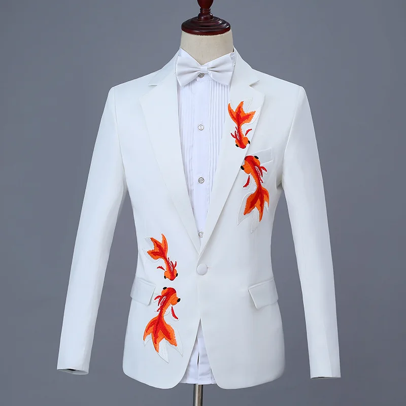 Мужской костюм с вышивкой в виде рыб, новинка 2023, костюм ведущего актера, студийный Свадебный костюм для выступления, два предмета
Мужской костюм с вышивкой в виде рыб, новинка 2023, костюм ведущего актера, студийный Свадебный костюм для выступления, два предмета