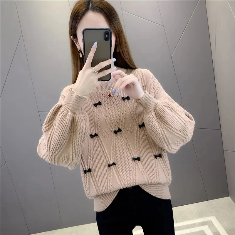 2023 New Autumn Winter Sweater Women Knitted Pullover Long Sleeve Tops Sweaters O-Neck Jumper Red Pink Shirt Bow Clothes Female
2023 New Autumn Winter Sweater Women Knitted Pullover Long Sleeve Tops Sweaters O-Neck Jumper Red Pink Shirt Bow Clothes Female