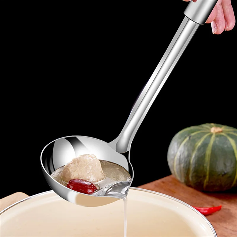 

Long Handle Oil Soup Separate Spoon Home Strainer Cooking Colander Kitchen Scoop Stainless Steel Ladle Dinner Tableware Löffel